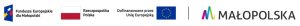 Logotyp Fundusze Europejskie dla Małopolski, Rzeczpospolita Polska, Dofinansowane przez Unię Europejską, Małopolska
